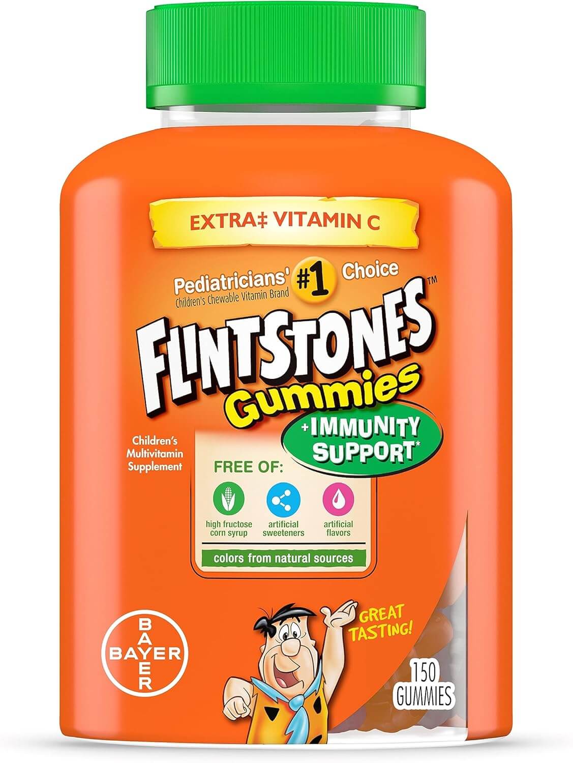 Flintstones Gomas infantis com vitaminas para suporte imunolgico, laranja - 150 Gomas