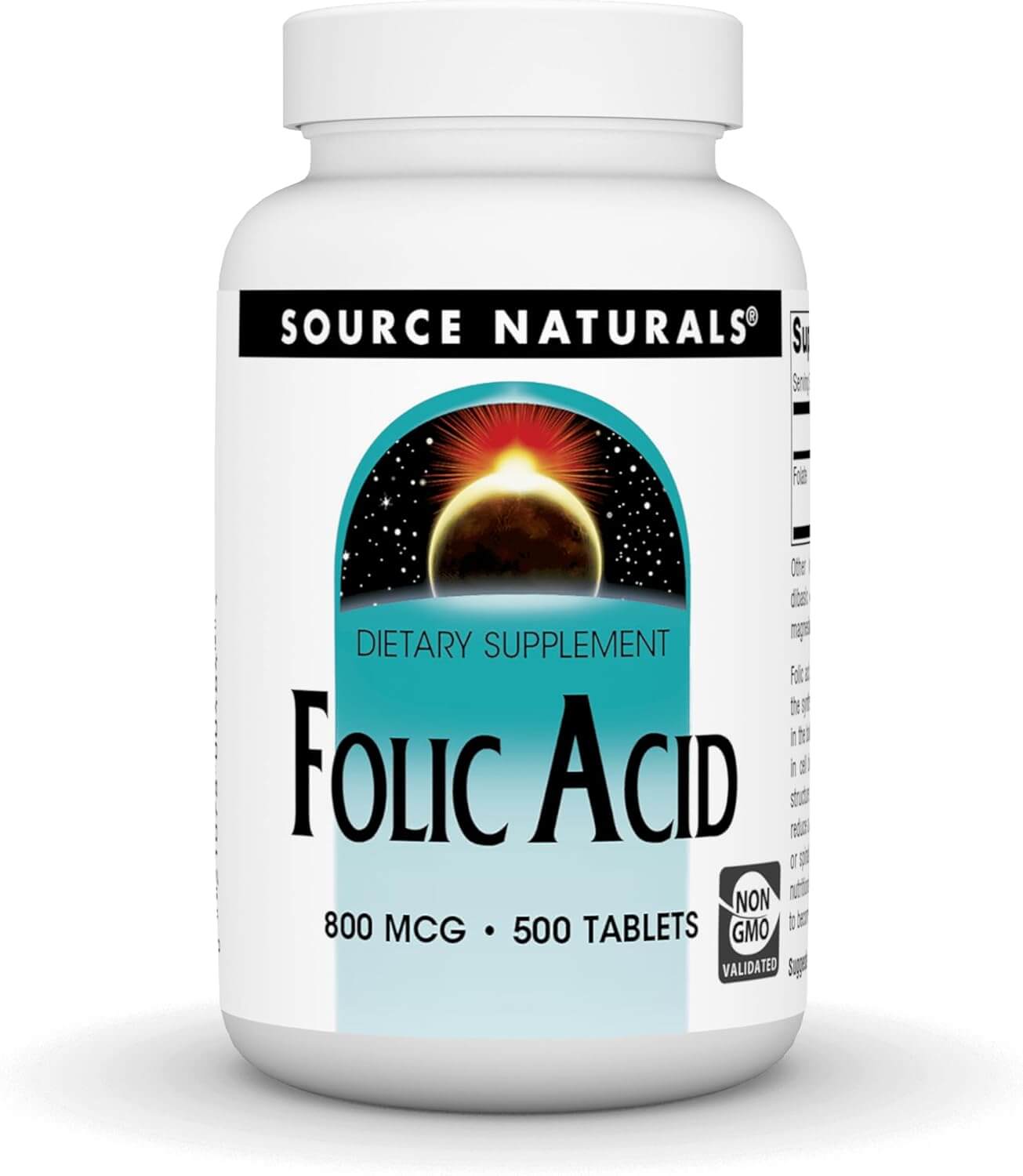 Source Naturals cido Flico - 800 mcg - 500 Comprimidos