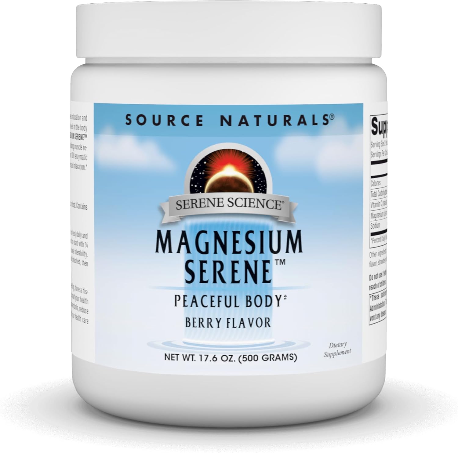 Source Naturals Magn�sio Serene - Sabor Frutas Vermelhas - 500gr