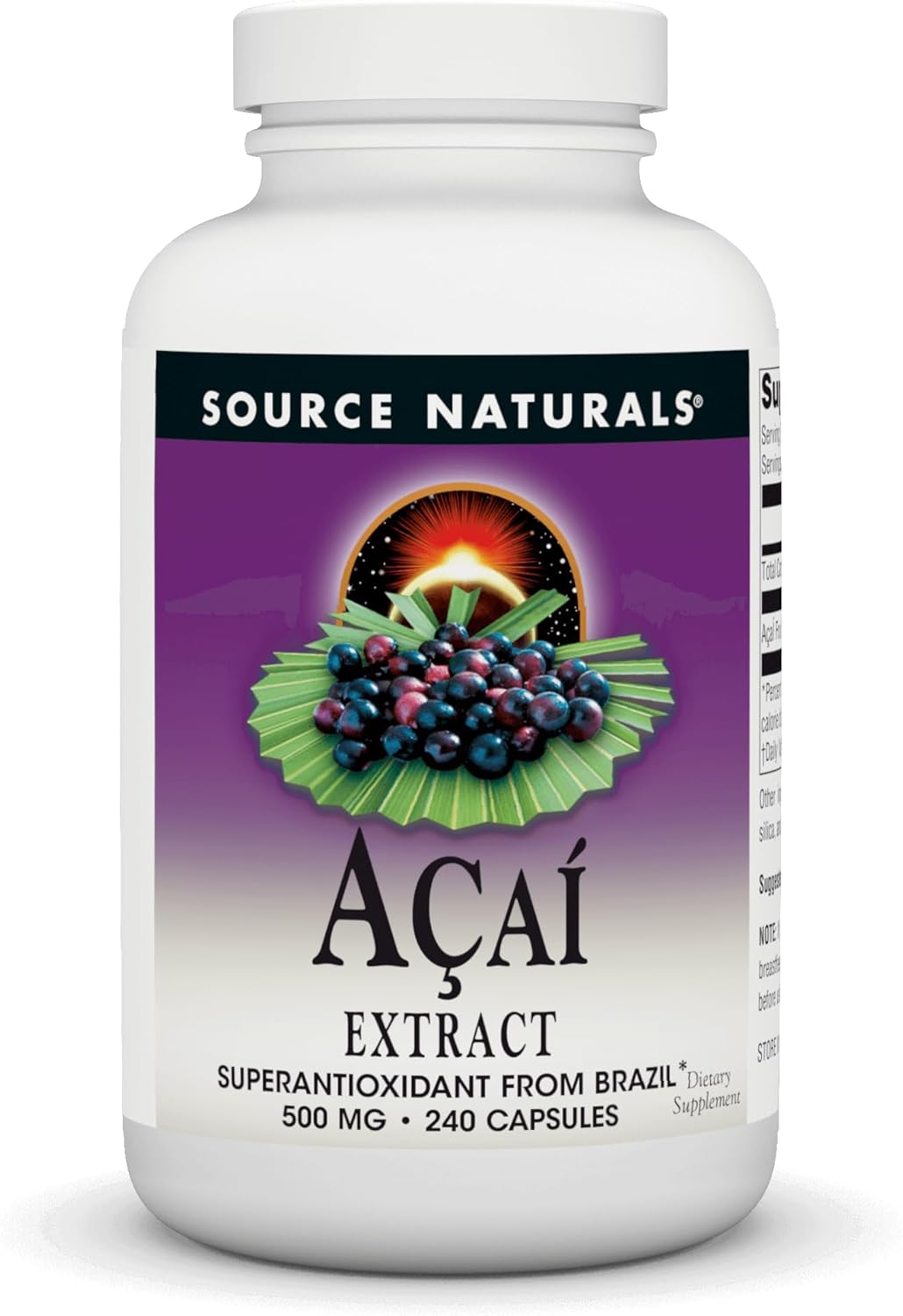 Source Naturals Extrato de A�a� - 500 mg - 240 C�psulas