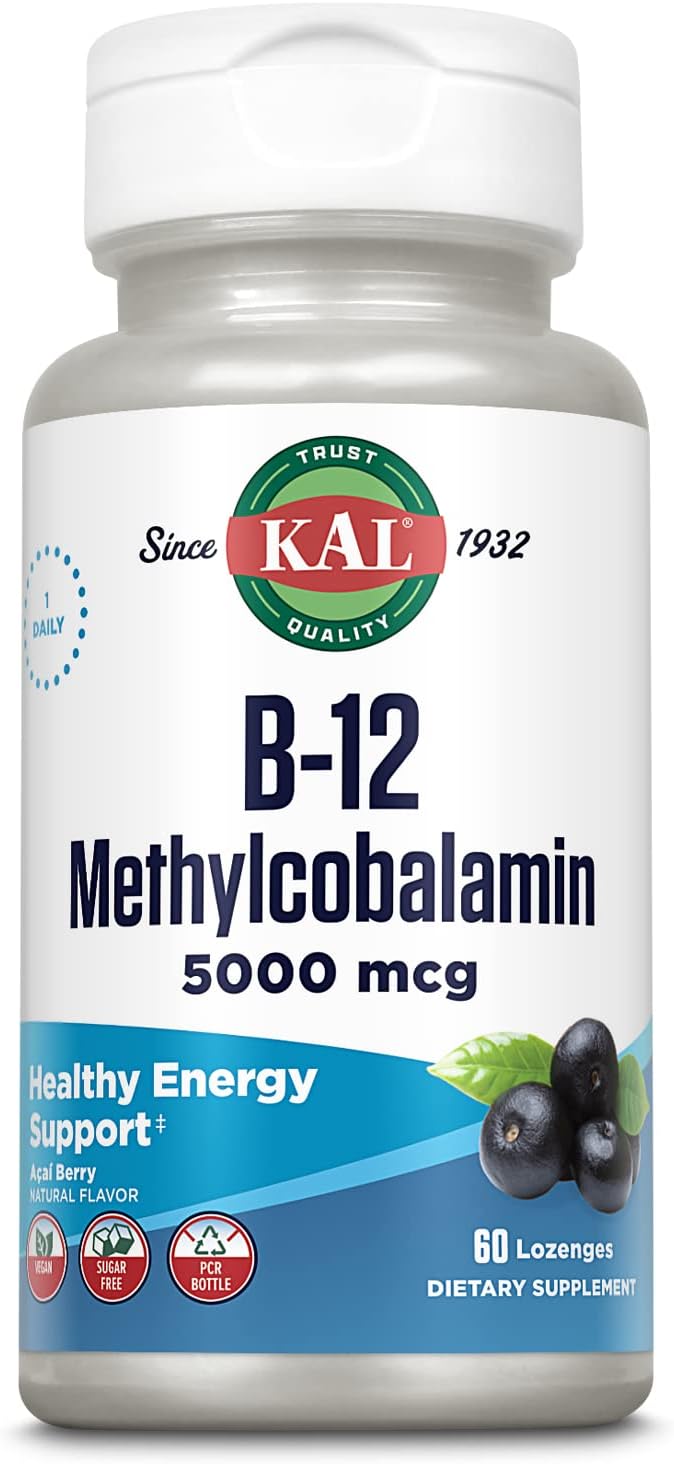 Kal Vitamina B12 Metilcobalamina 5000 mcg - Sabor A�a� - 60 Pastilhas