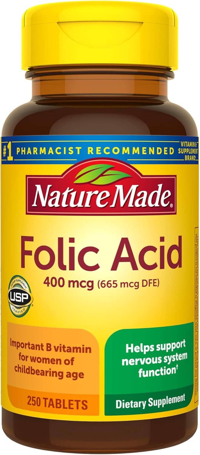Nature Made cido Flico - 400 mcg - 250 Comprimidos