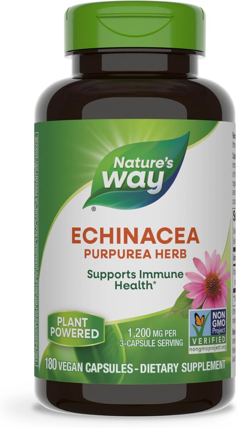 Natures Way Echinacea Purpurea Herb Suplemento Diettico- 180 Cpsulas