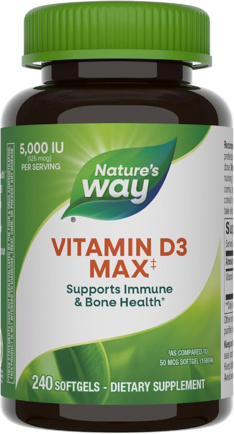 Natures Way Vitamina D3 - 5000 IU - 240 Comprimidos