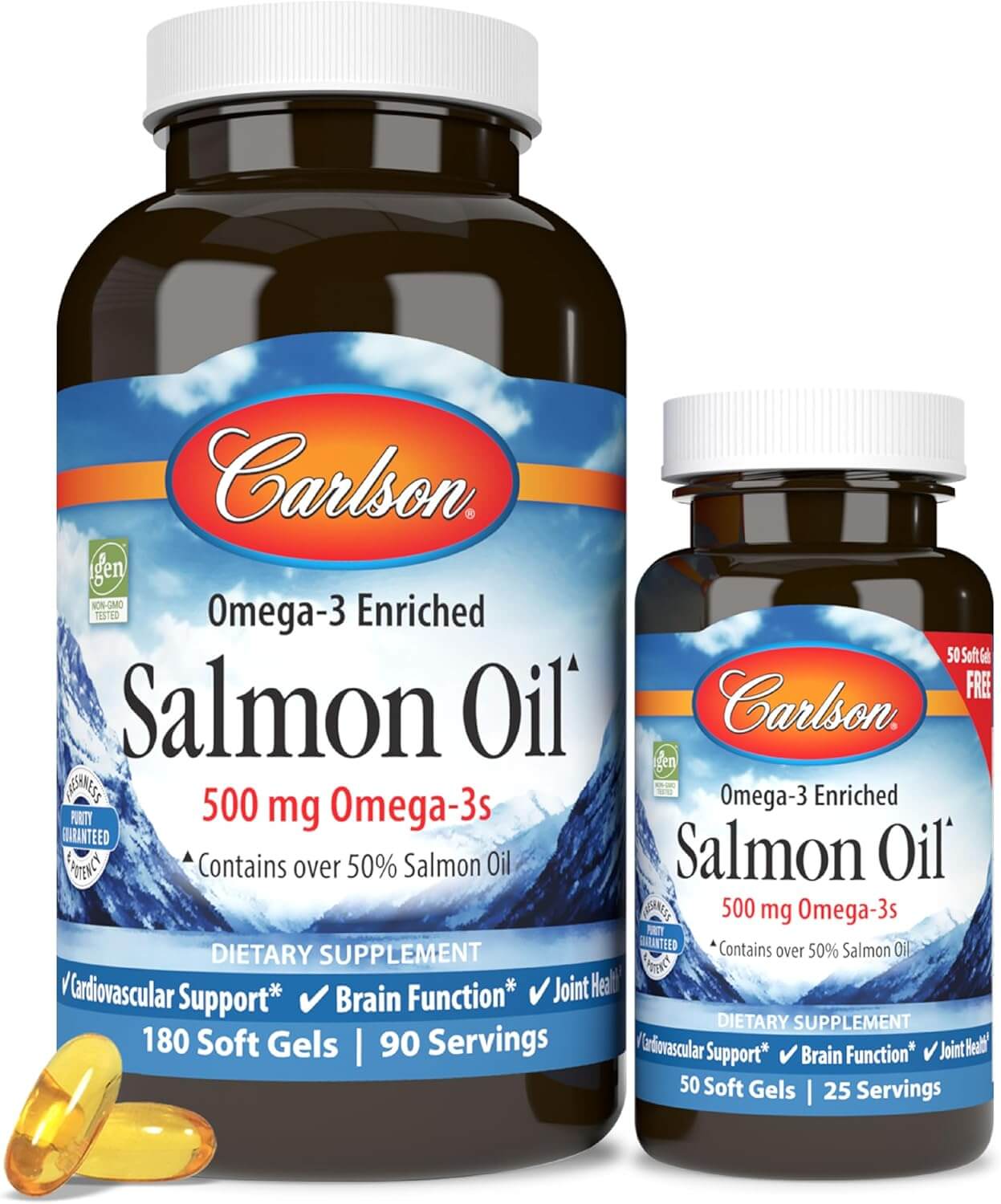 Carlson Norwegian Salmon Oil - 180 Comprimidos + 50 Comprimidos