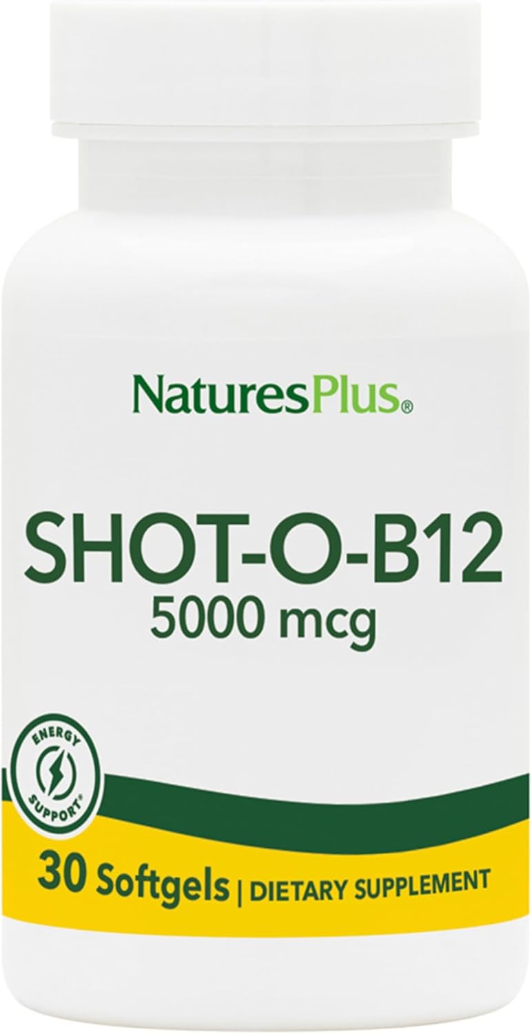 Natures Plus Shot-O-B12 - 5000 mcg - 30 Softgels