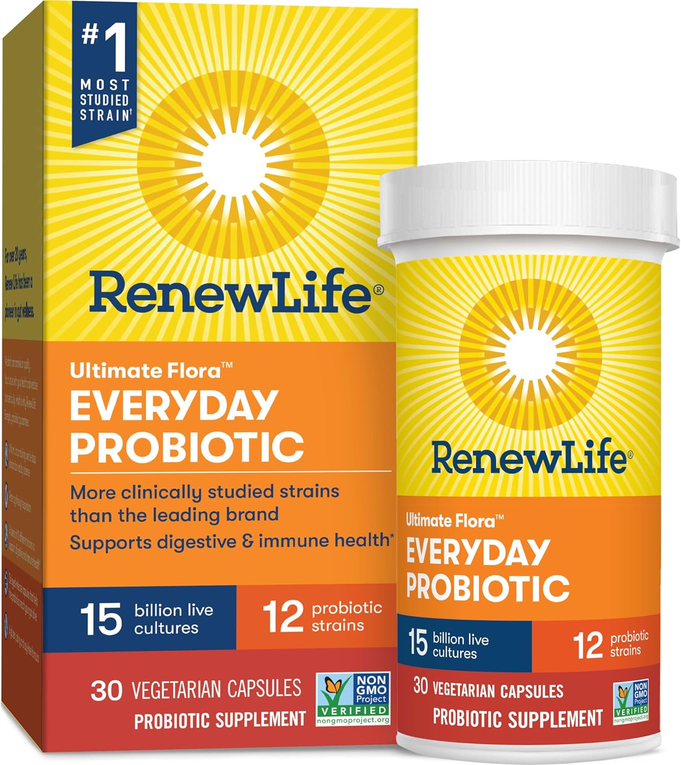Renew Life Ultimate Flora Probi�tico de Uso Di�rio 15 Bilh�es CFU - 30 C�psulas