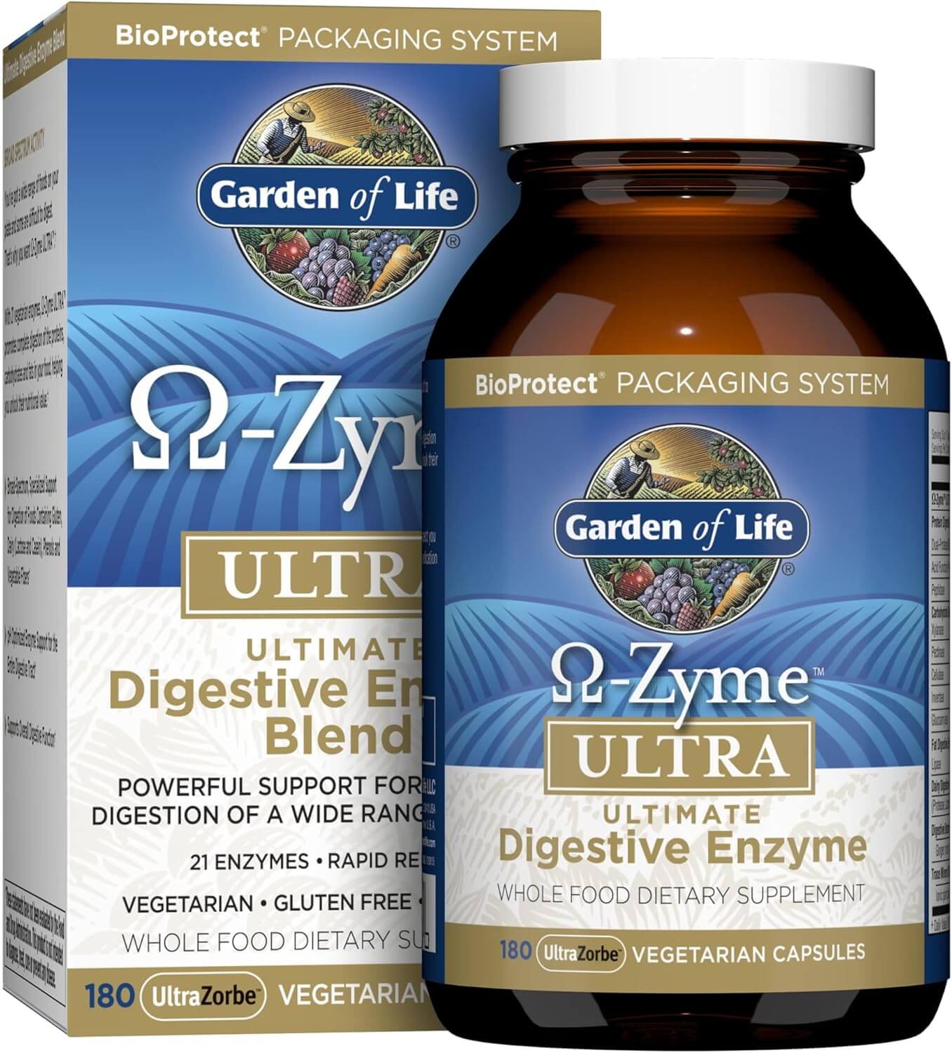 Garden of Life O-Zyme Ultra Ultimate Digestive Enzyme Blend 180 Cps.