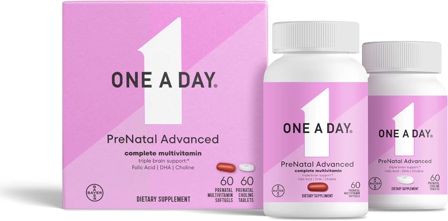 One A Day Womens Prenatal Advanced Complete Multivitamin, 60+60 Cpsulas (120 Conjunto total)