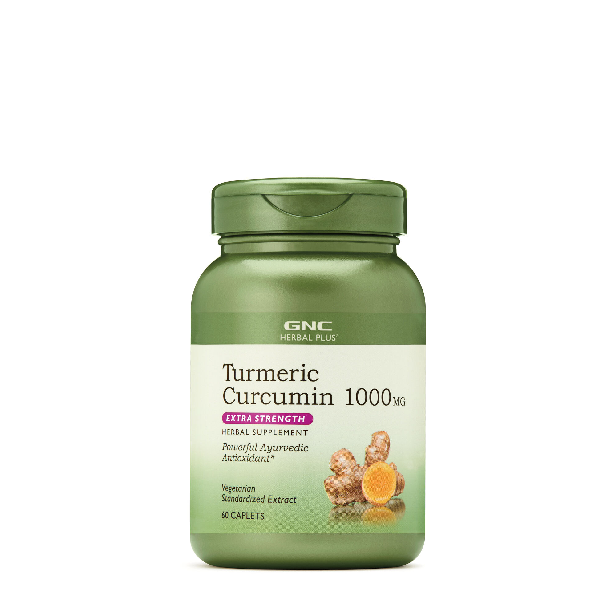 GNC Herbal Plus Turmeric Curcumin 1000mg Extra Strength, 60 Caplets, Provides Antioxidant Support
