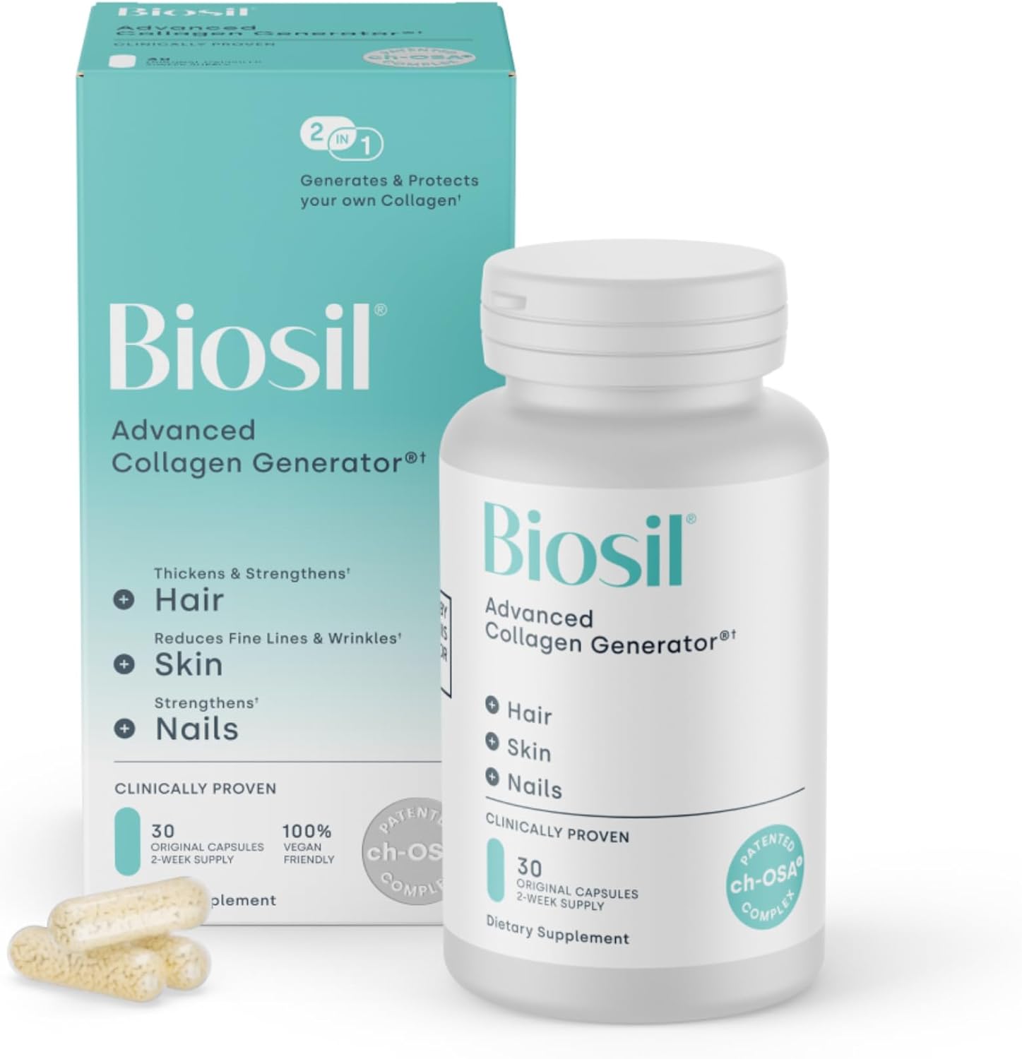 Natural Factors BioSil Gerador de Colgeno - 30 Cpsulas
