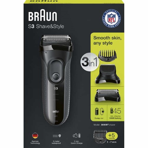 BRAUN Barbeador Braun Series 3 ShaveandStyle 3000BT 3 em 1 com