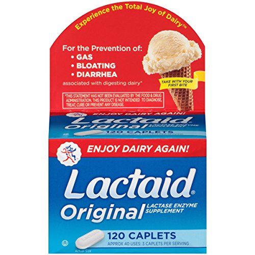  Cpsulas Lactaid, Suplemento de Enzima Lactase, Caixa de 120 Contagens