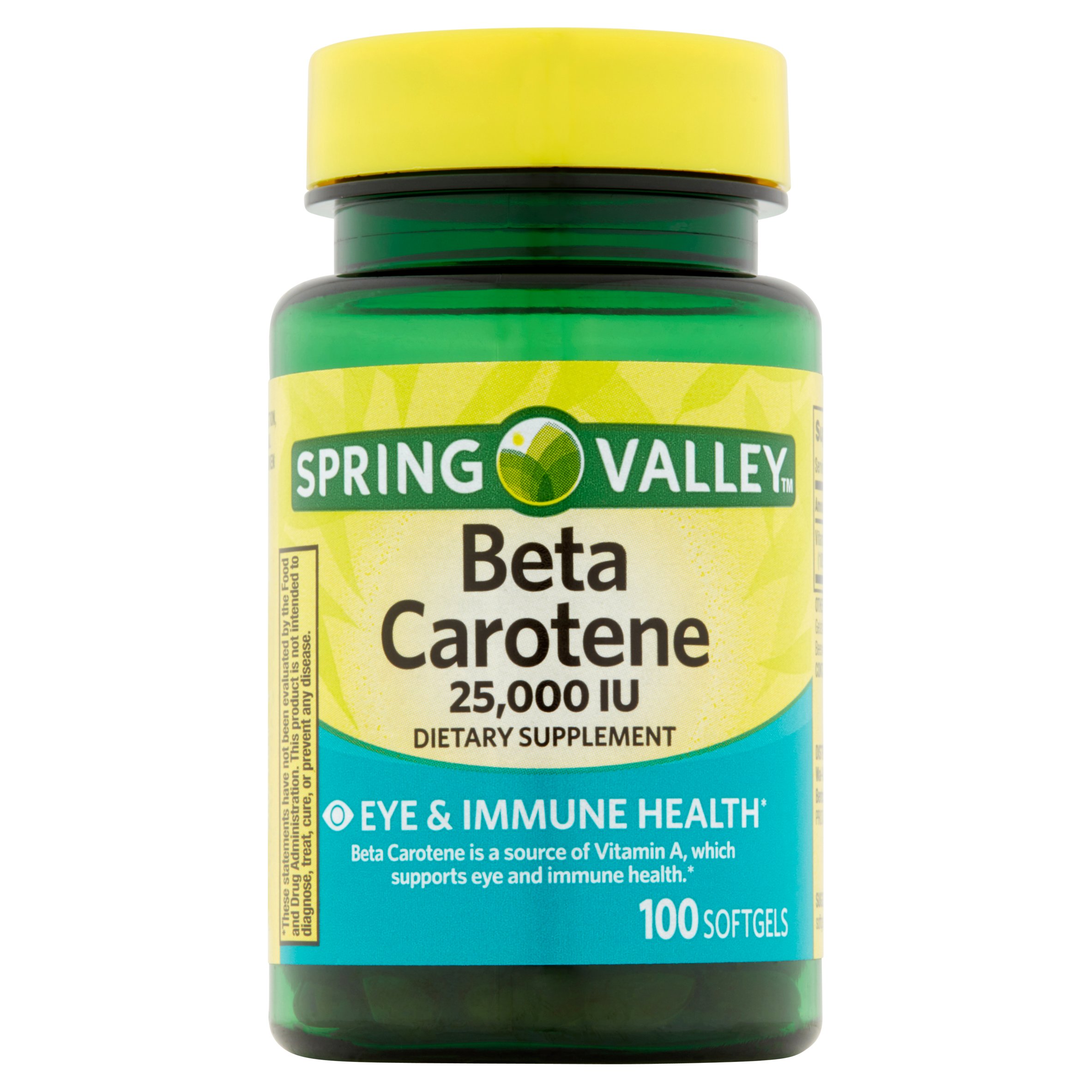 Spring Valley Beta Carotene 25000 IU, 100 Cpsulas