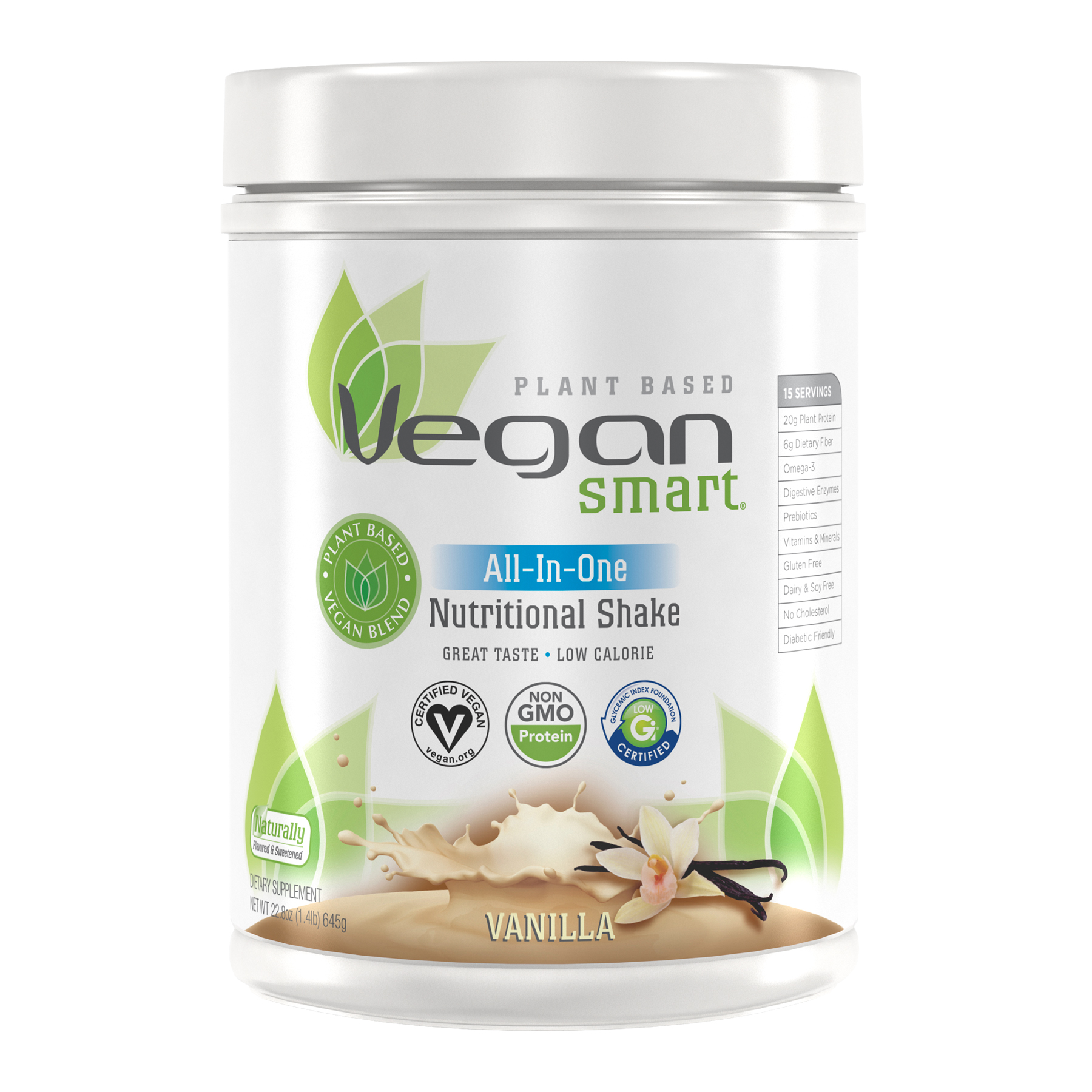 Naturade Vegan Smart All-in-One Nutritional Shake Vanilla 22.8 Oz.