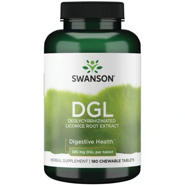 Swanson Superior Herbs DGL Extrato de Raiz de Alcauz 385 Mg - 180 Comprimidos Mastigveis