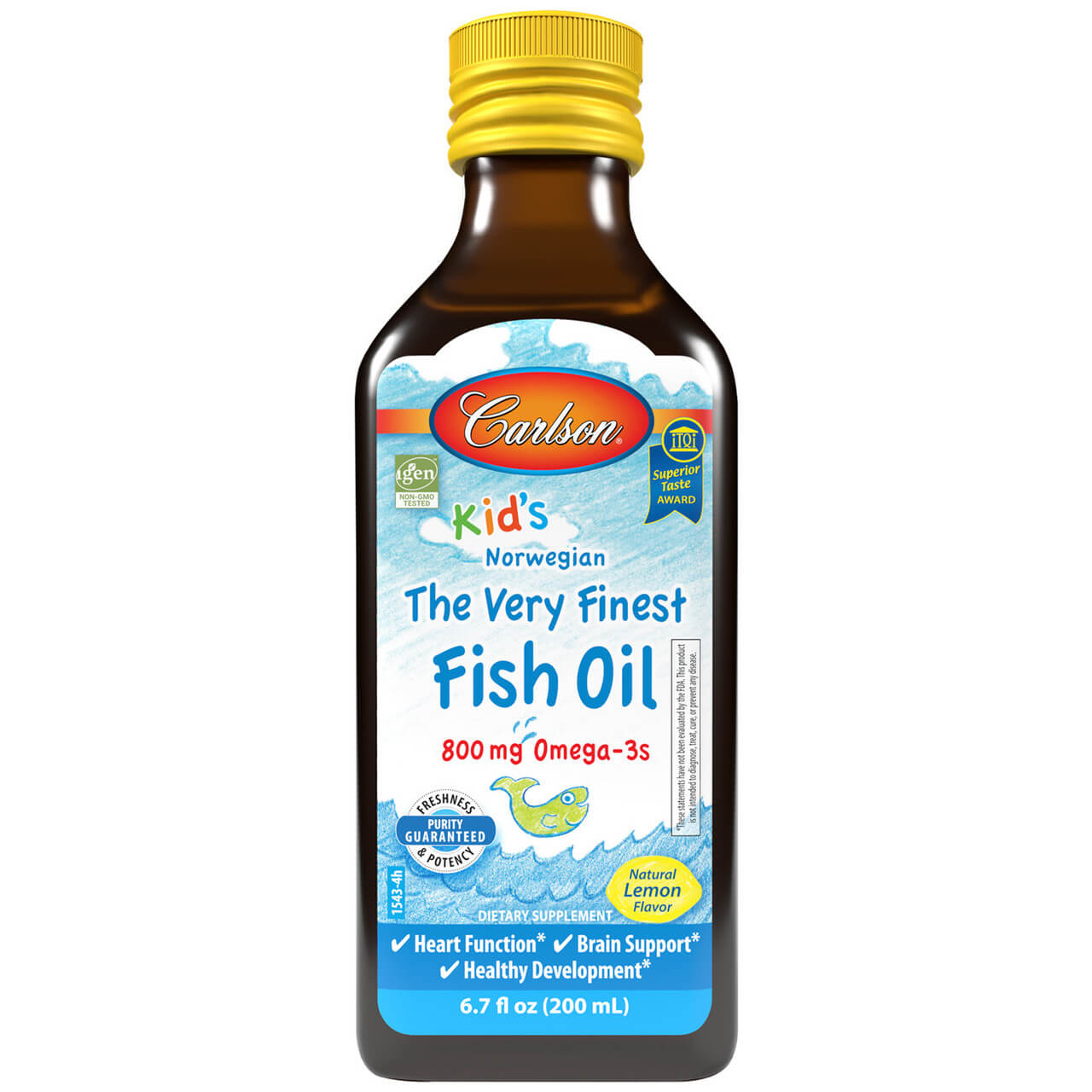 Carlson Labs The Very Finest leo de Peixe para Crianas Limo 800 Mg - 200 ML