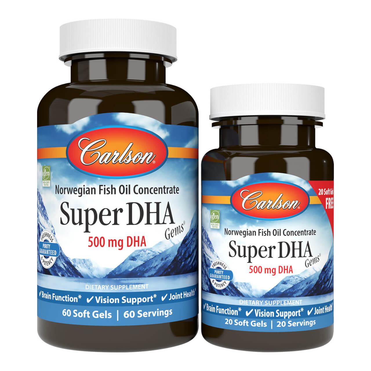 Carlson Labs Super DHA Gems 500 Mg - 60 + 20 Softgels
