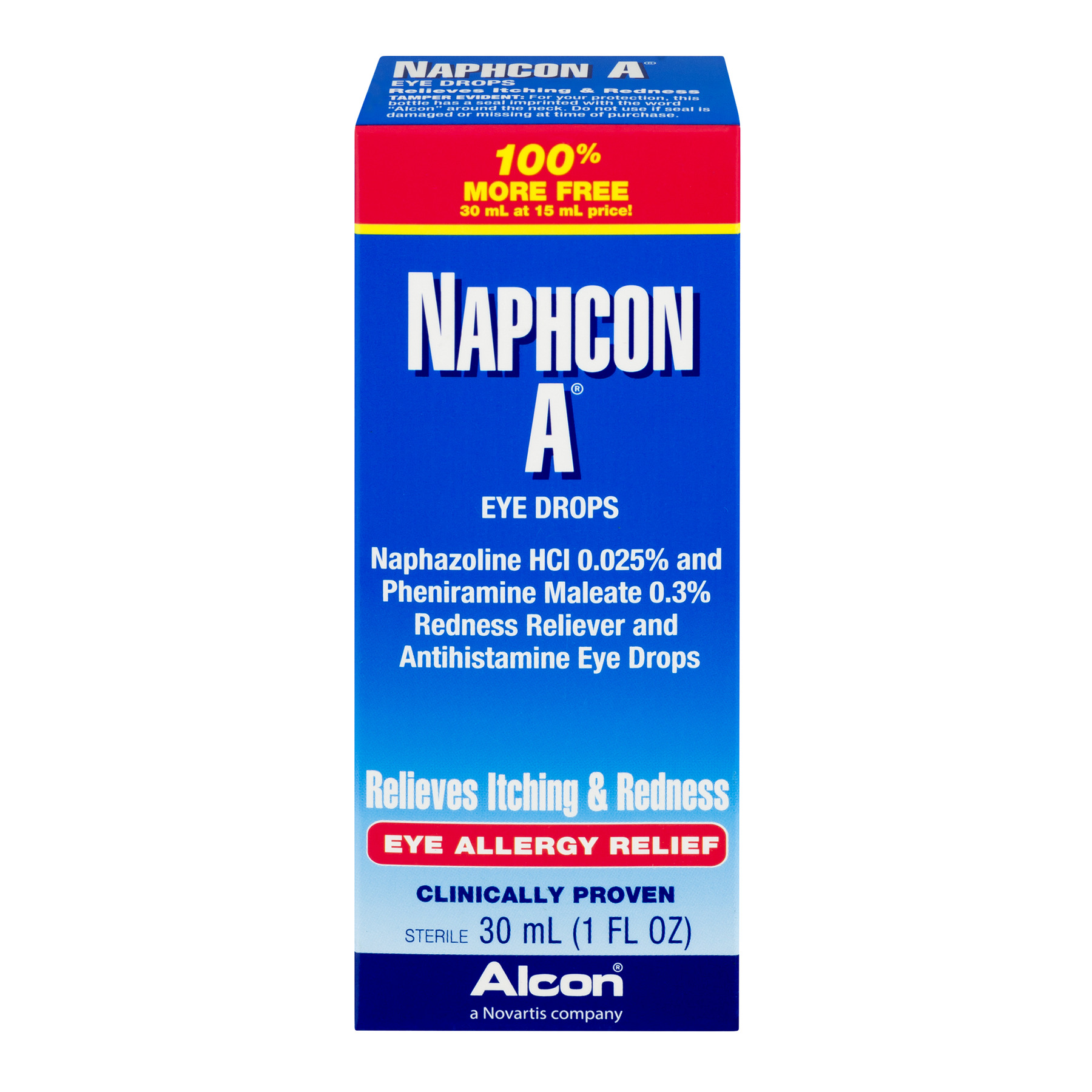 Alcon Naphcon um colrio alivia coceira e vermelhido, 1,0 FL OZ