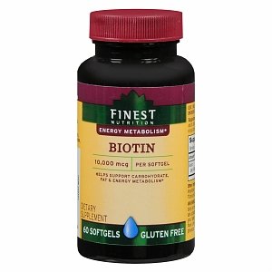 Finest Nutrition Biotin 10,000 MCG Softgels, 60 Ea