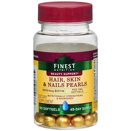 Finest Nutrition Hair, Skin and Nails Pearls 3000 Mcg Biotin, 90 Softgels