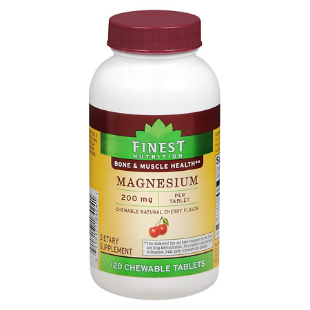 Finest Nutrition Magnesium 200 Mg Chews Cherry - 120 Ea
