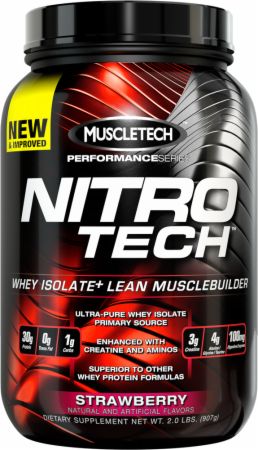 Muscletech Nitro Tech Performance Series Whey isolar morango 2 libras por