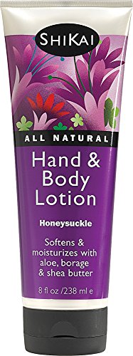 ShiKai All Natural Organic Honeysuckle Hand & Body Lotion and Shower Gel Body Wash Bundle with Aloe Vera, Vitamin E, Oatmeal and Essential Oils, 8