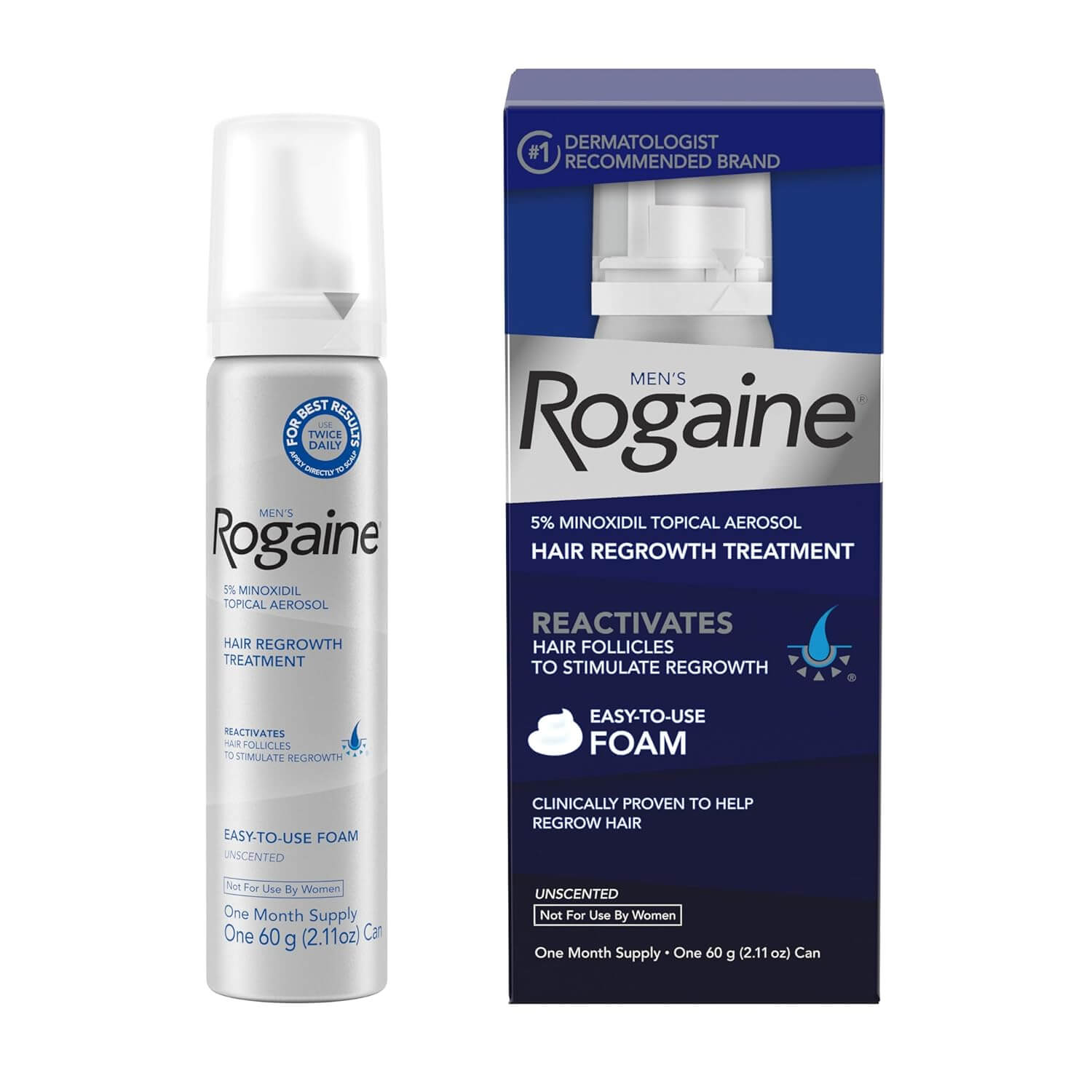 Rogaine Espuma para Homens 5% Minoxidil - 1 Mes