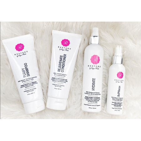 (VEGAN) Hair Growth Shampoo/Rice Protein Conditioner W/ Scalp Care: Essential Cleanse and Vitamin System W/FREE INVIGORATING SCALP BRUSH