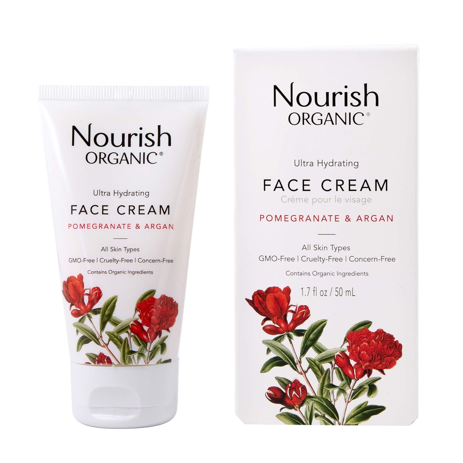 Nourish Organic Creme Facial Ultra Hidratante Argan & Rom 50ml