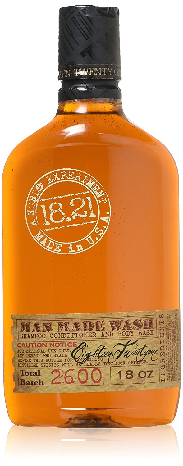 18.21 Man Made 3-in-1 Body Wash, Shampoo, and Conditioner for Men, All Hair and Skin Types, Fortifying Male All-in-One, Multi-Purpose Body and Face Ge