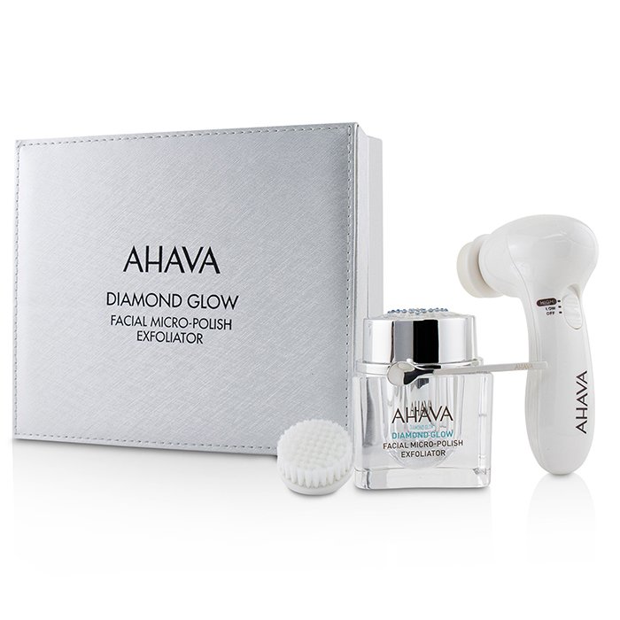 ($365 Value) Ahava Diamond Glow Facial Micro-Polish Exfoliator (1x Micro-Exfoliating Cream 50ml, 1x Cleansing Device, 1x Brush Head)
