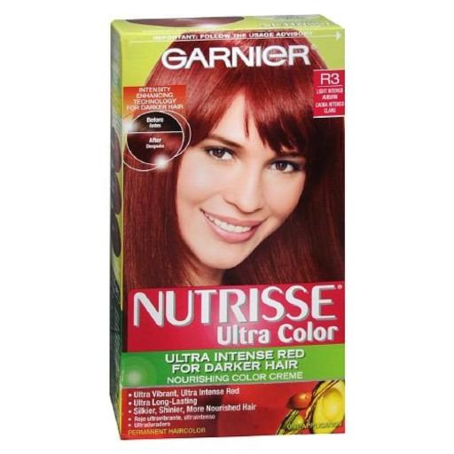 Garnier Nutrisse Ultra Color Ultra Intense Red para cabelos mais escuros Cor permanente, Auburn intenso intenso R3 1