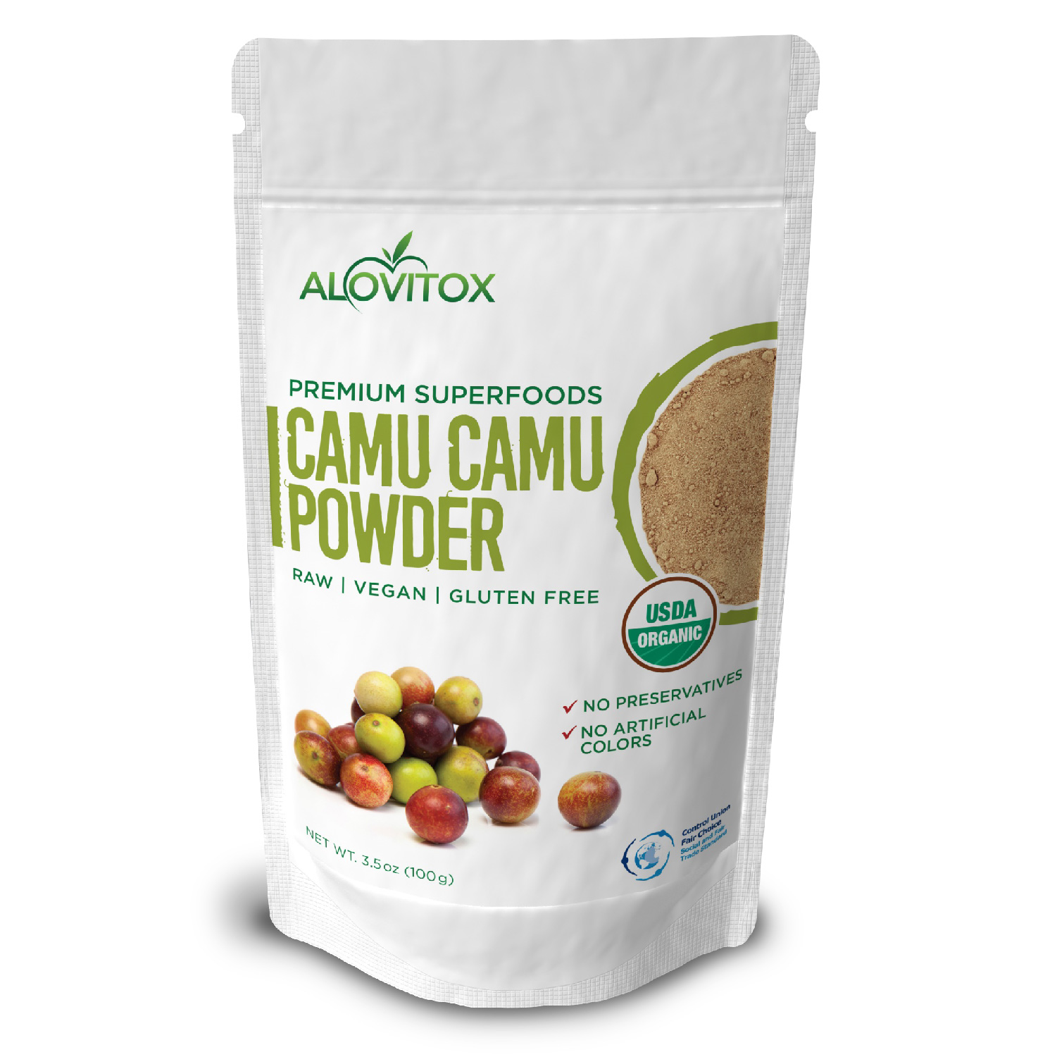 Alovitox Camu Camu Powder - Certified Organic by - 3,5oz - Vegan sem glten puro