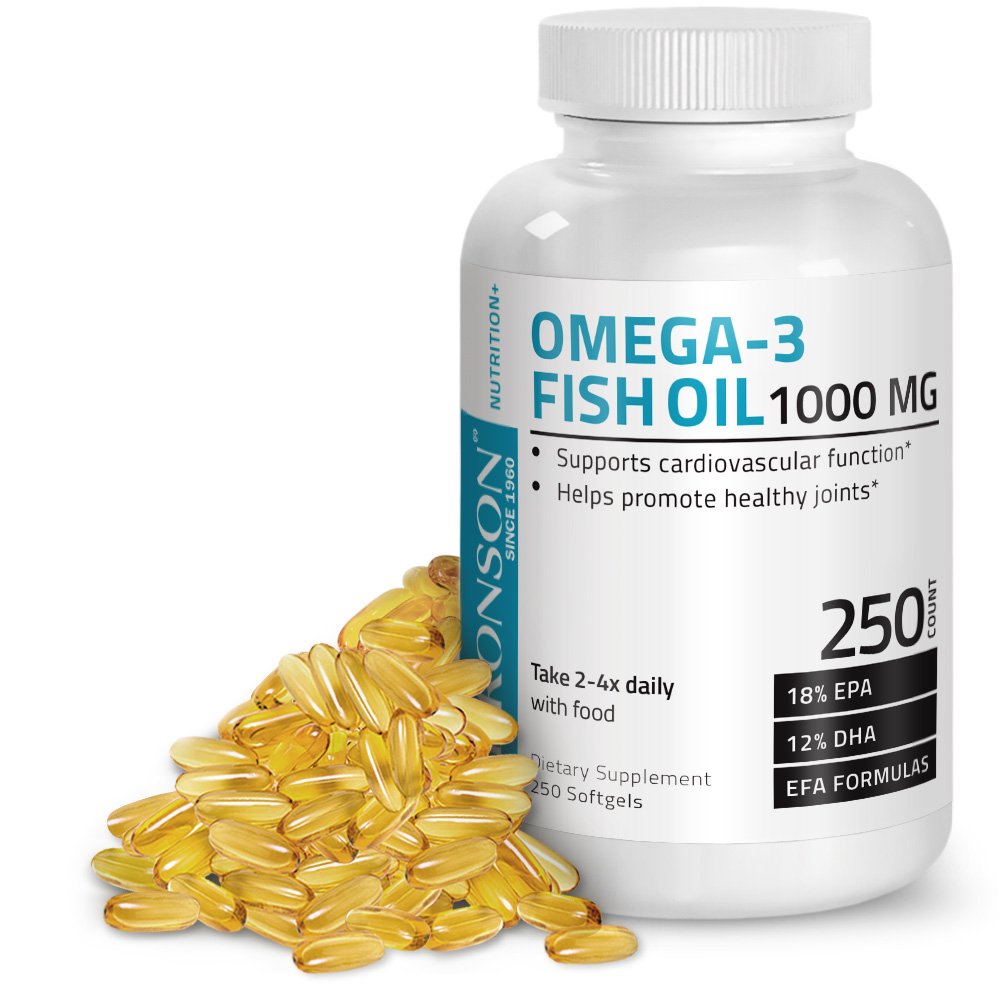  leo de peixe Bronson Omega-3, DHA / EPA, FRESH ODORLESS, 250 Cpsulas