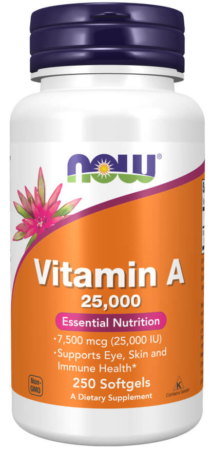 NOW Foods Vitamina A 25000 IU  - 250 Comprimidos