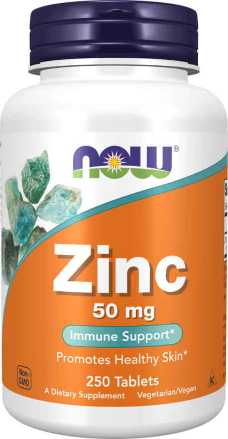 NOW Foods, Zinco Gluconate 50 mg - 250 Comprimidos