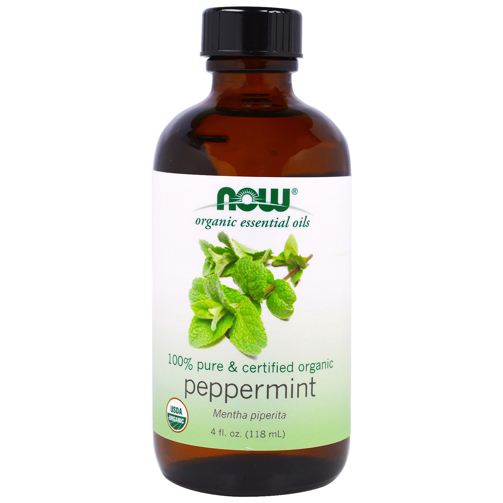 NOW Foods leo essencial de hortel-pimenta de leos essenciais orgnicos 4 Fl Oz