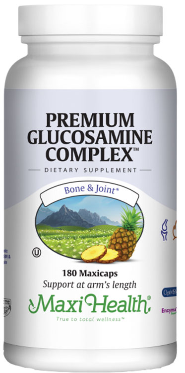 Maxi Health Kosher Premium Glucosamine Complex with HyaMax  OptiMSM & Bromelain - 180 Capsules