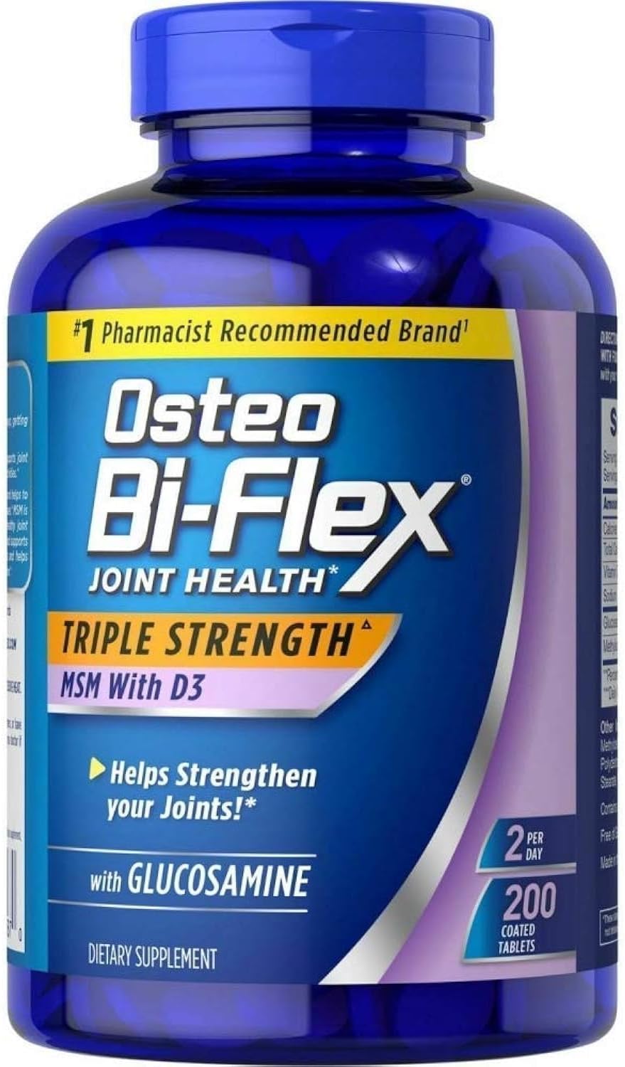 Osteo Bi-Flex Fora Tripla Glucosamina 1500mg, MSM 1500mg com Vitamina D3 1000 UI - 200 Comprimidos