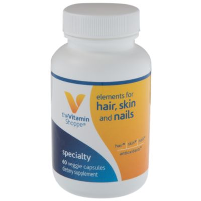 The Vitamin Shoppe Elementos para cabelo, pele, unhas, antioxidantes que suportam o crescimento do cabelo, pele, sade das unhas com colgeno tipo II em p hialurnico A