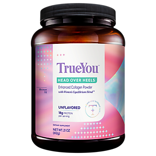 TrueYou P de colgeno aprimorado Head Over Heels suporta cabelo, pele, unhas sem sabor (21,6 onas/30 pores) da Vitamin Shoppe