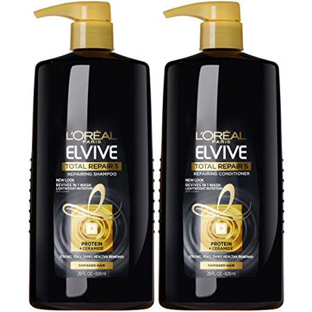 L Oreal Paris Elvive Total Repair 5 Repairing Shampoo and Conditioner for Damaged Hair  Shampoo and Conditioner Set with Protein and Ceramide  1 Kit