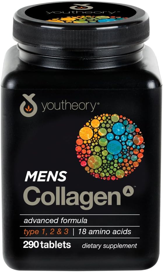 Youtheory Colgeno Avanado para Homens Tipo 1, 2&3 - 290 Comprimidos