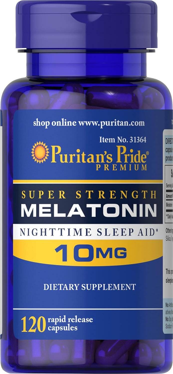 Puritans Pride Melatonina Super Fora 10 mg 120 Cpsulas