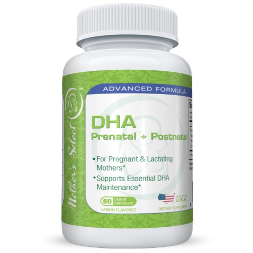 Prenatal DHA - Mothers Select DHA Pre-Natal - 200mg, 60 Softgels, Liquid Capsules - Lemon Flavor - Provides Essential One a Day Fatty Acids for Pregn