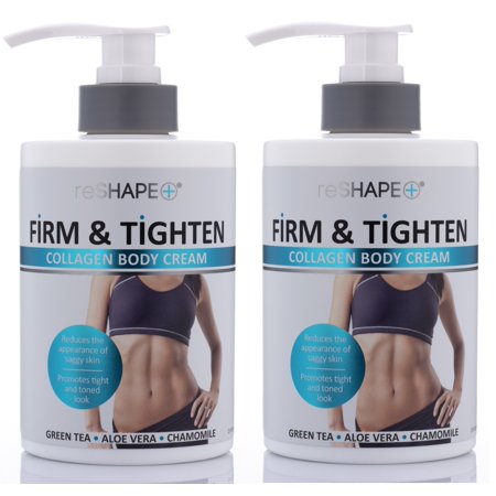  Creme Corporal ReShape Collagen. Creme Hidratante e Apertador para a Celulite melhora a elasticidade e aumenta a flacidez da pele. Loo Corporal com Ch Verde. Conjunto de Tw