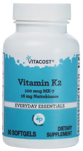 Vitacost Vitamina K2 (MK-7) com Nattokinase 100 mcg 90 Comprimidos