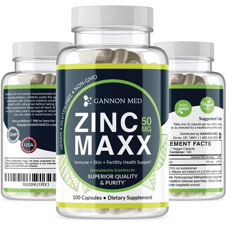 Zinc Maxx - Maximum Zinc Gluconate 50 Mg per Dose - 100 Day Supply - High Potency & Absorbance - Gentle on Stomach - Professional Grade - Antioxidant